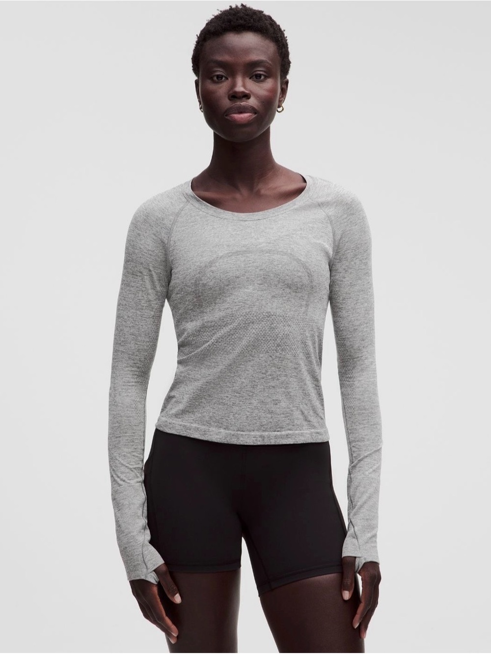 lululemon athletica Heather Gray Long-Sleeve Top